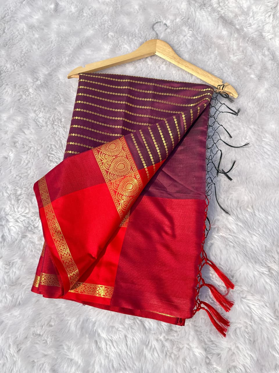 Vintage-inspired Semi Kanchi Silk Saree